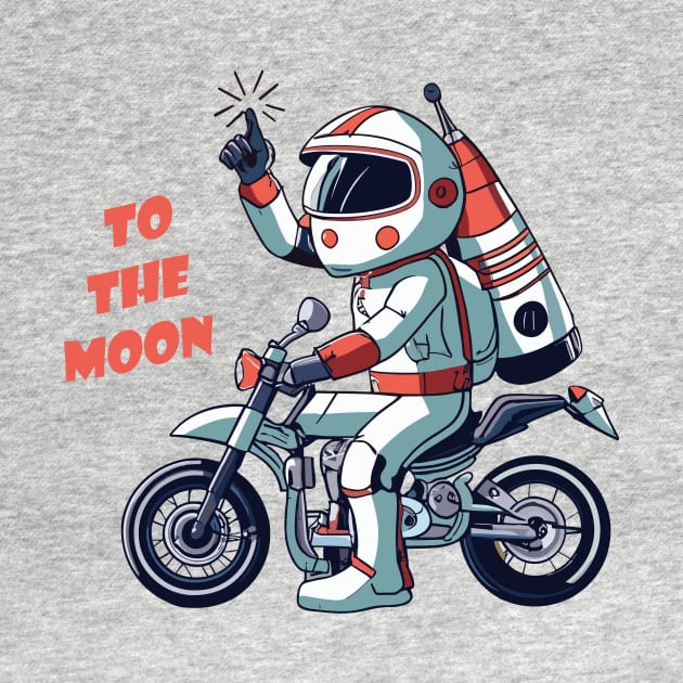 kid astronaut on bike - to the moon by Kingrocker Clothing